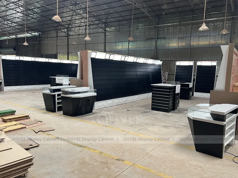 Black And Wood Tone Complete Store Fixture - Image 7