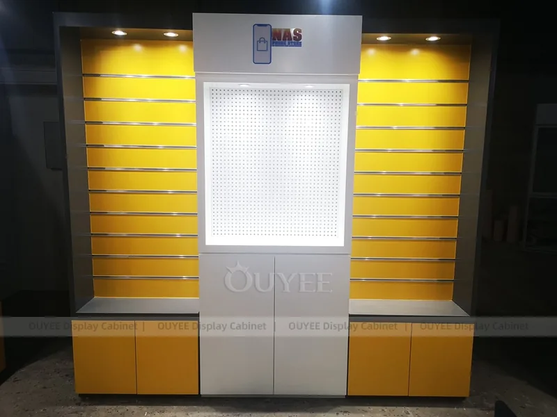 Black And Wood Tone LED Phone Display Fixture - Image 3