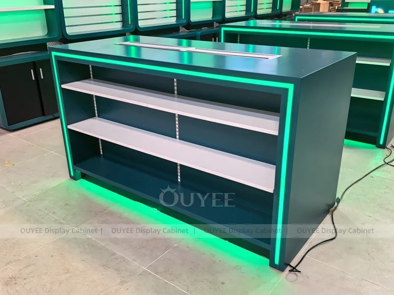 Black And Wood Tone LED Phone Display Fixture - Image 9