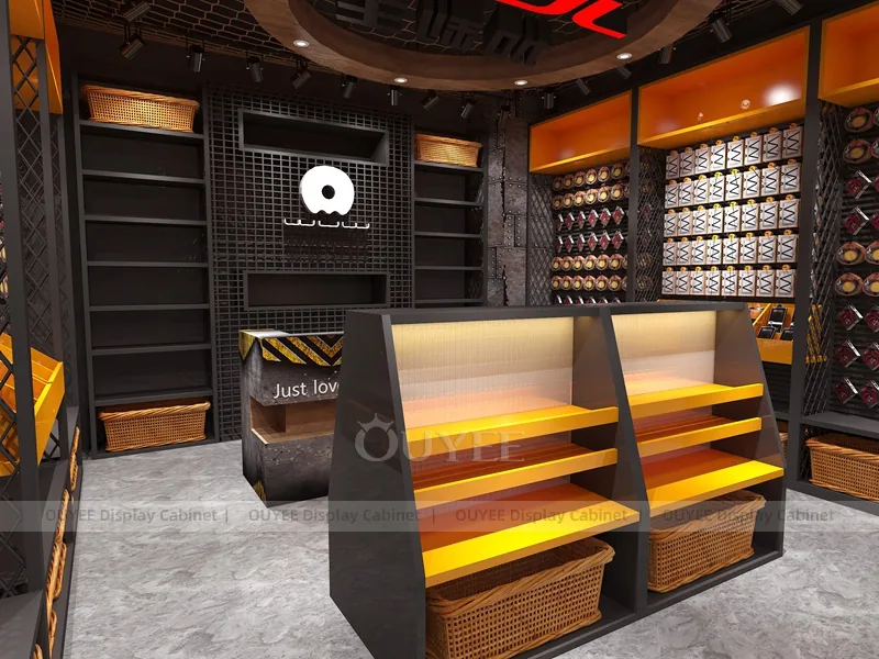 Black And Wood Tone LED Phone Display Fixture - Image 3