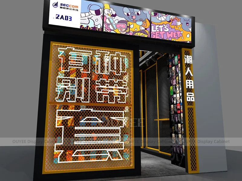 Black And Wood Tone LED Phone Display Fixture - Image 2