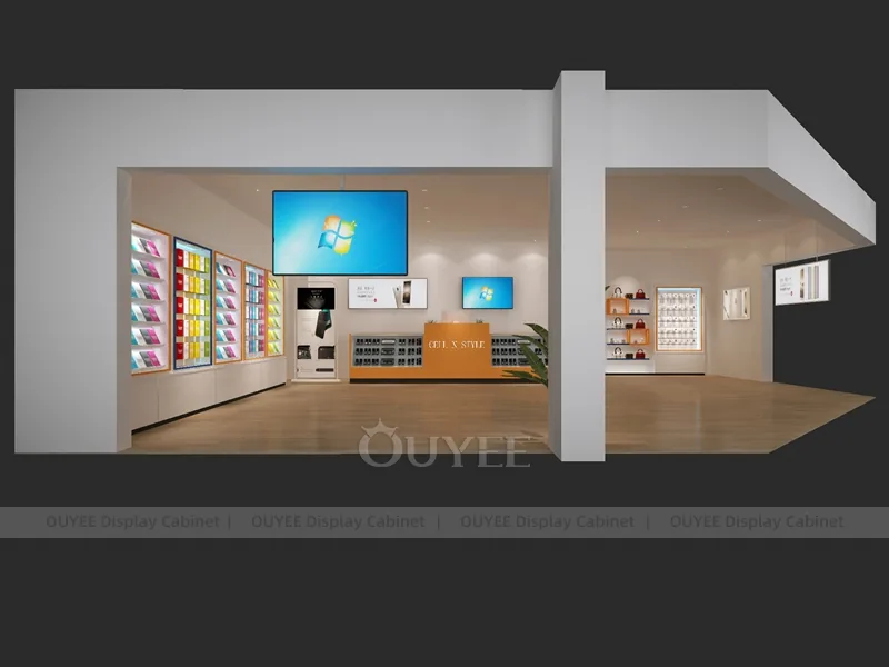 Black And Wood Tone Phone Store Display Fixture - Image 5