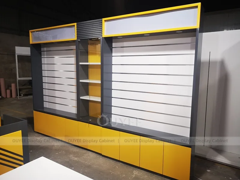 Black And Wood Tone Phone Store Display Fixture - Image 7