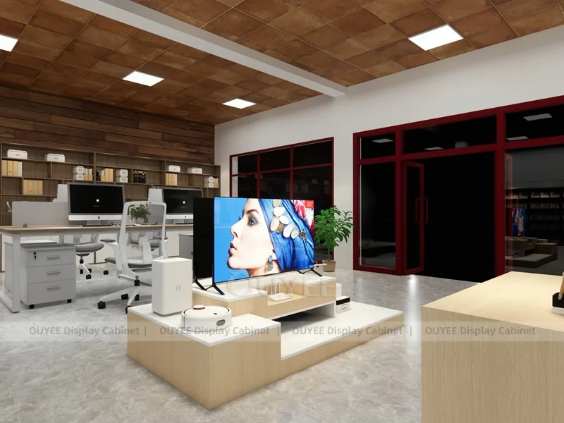Black And Wood Tone Phone Store Display Fixture - Image 6