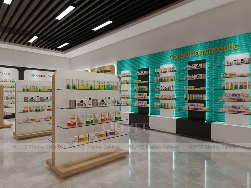 Black Ceiling Pharmacy Display