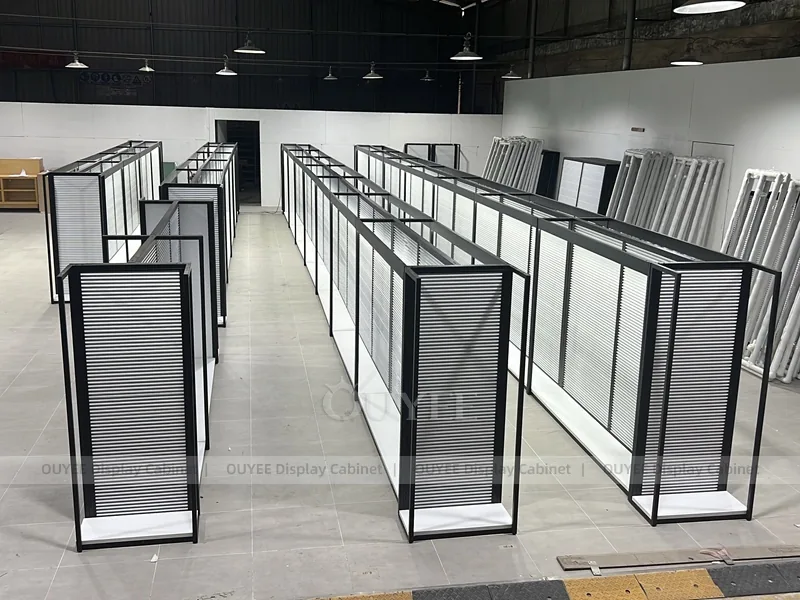 Black Frame Modular Slatwall Wig Wall Display - Image 5