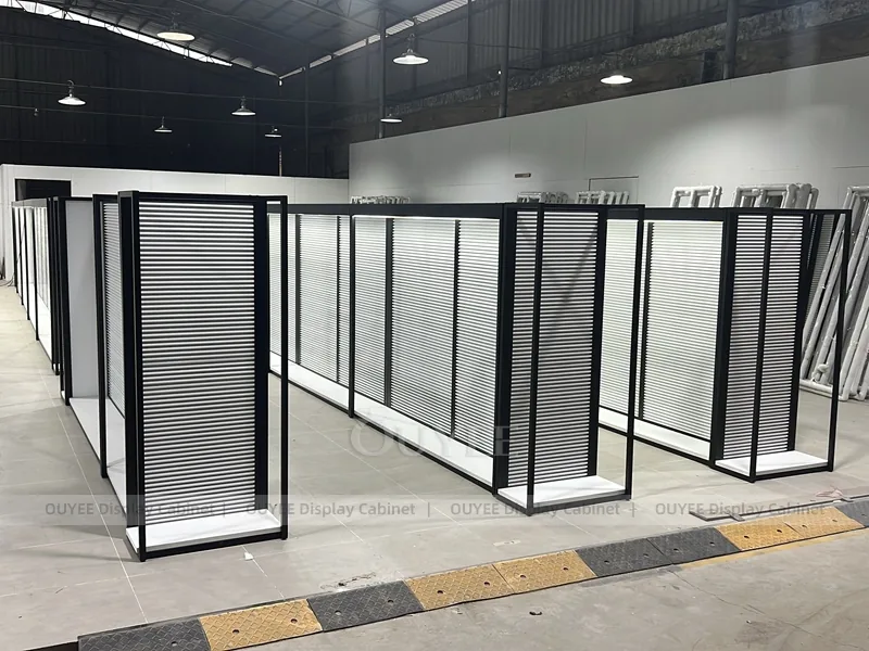 Black Frame Modular Slatwall Wig Wall Display - Image 7