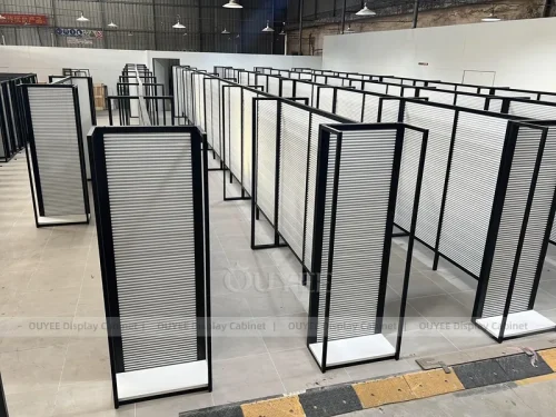 Black Frame Slatwall Retail Wig Wall Display