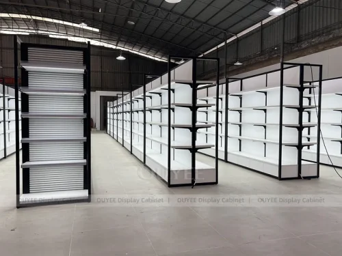 Black Frame White Slatwall Wig Wall Display