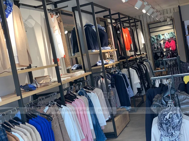 Black Metal Apparel Frame Apparel Shop Clothing Rack 01