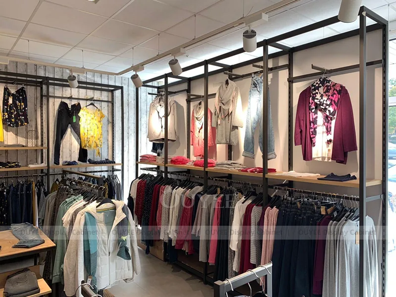 Black Metal Apparel Frame Apparel Shop Clothing Rack 02