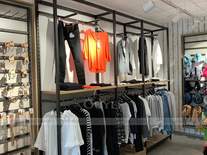Black Metal Apparel Frame Apparel Shop Clothing Rack 05