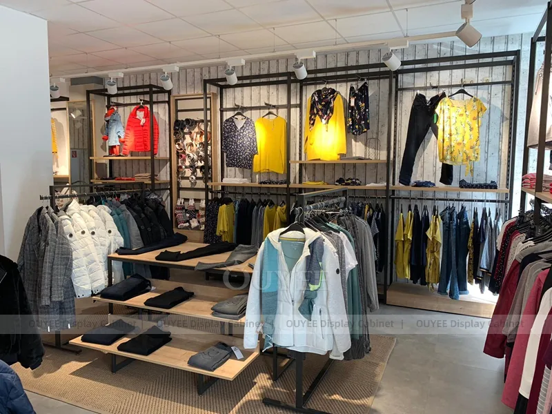 Black Metal Apparel Frame Apparel Shop Clothing Rack 06