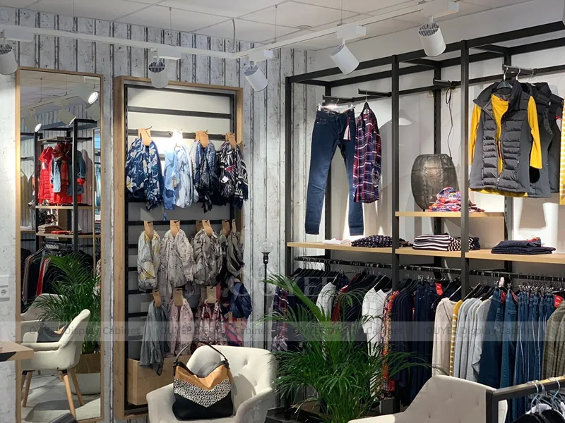 Black Metal Apparel Frame Apparel Shop Clothing Rack 07