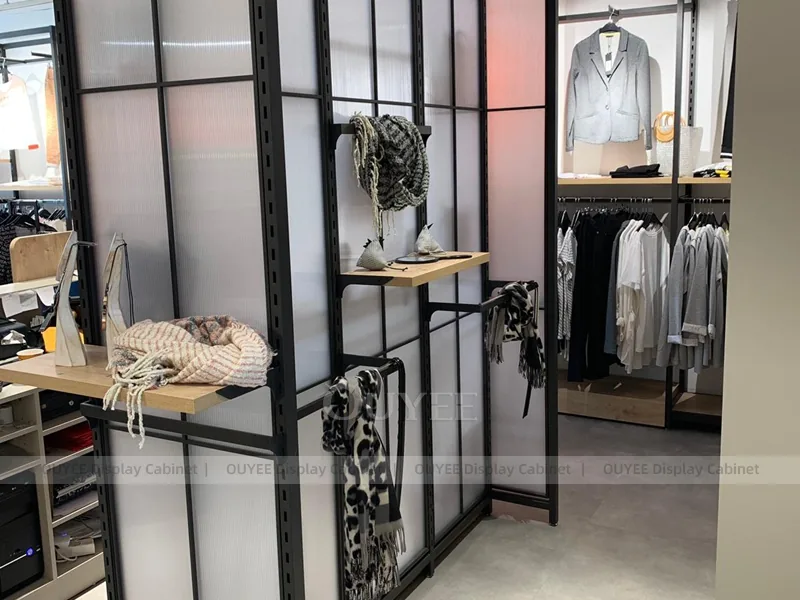 Black Metal Apparel Frame Apparel Shop Clothing Rack 11