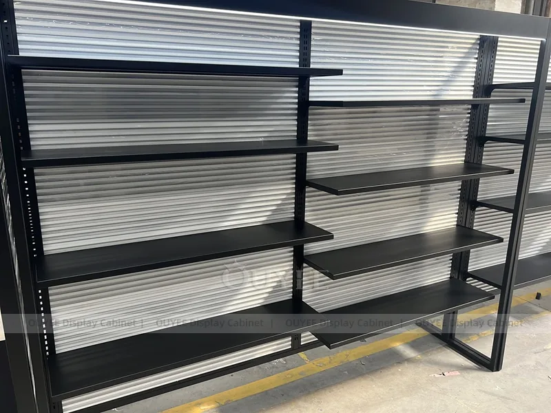 Black Metal Slatwall Gondola Wig Gondola Shelving Display - Image 4