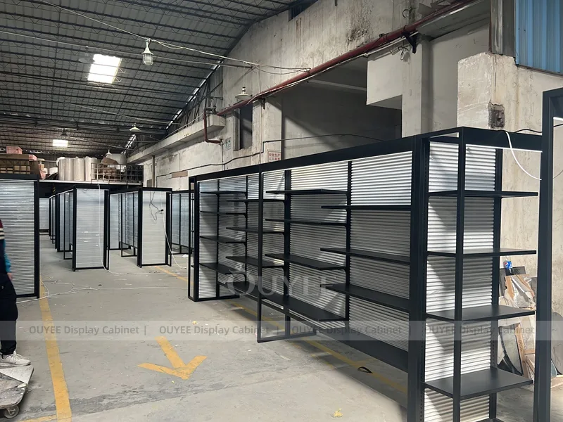 Black Metal Slatwall Gondola Wig Gondola Shelving Display - Image 5