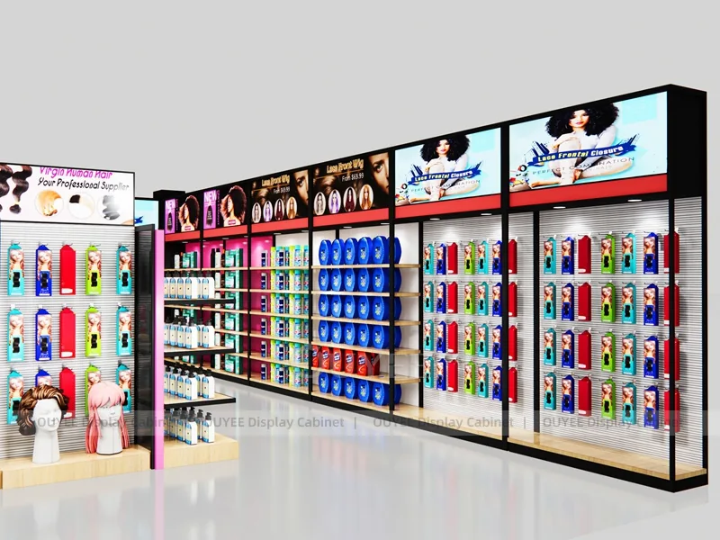 Black Pink Hair Extension Hair Extension Display