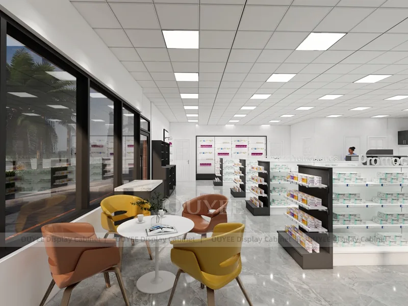 Black White Pharmacy Aisles Gondola Shelving - Image 7