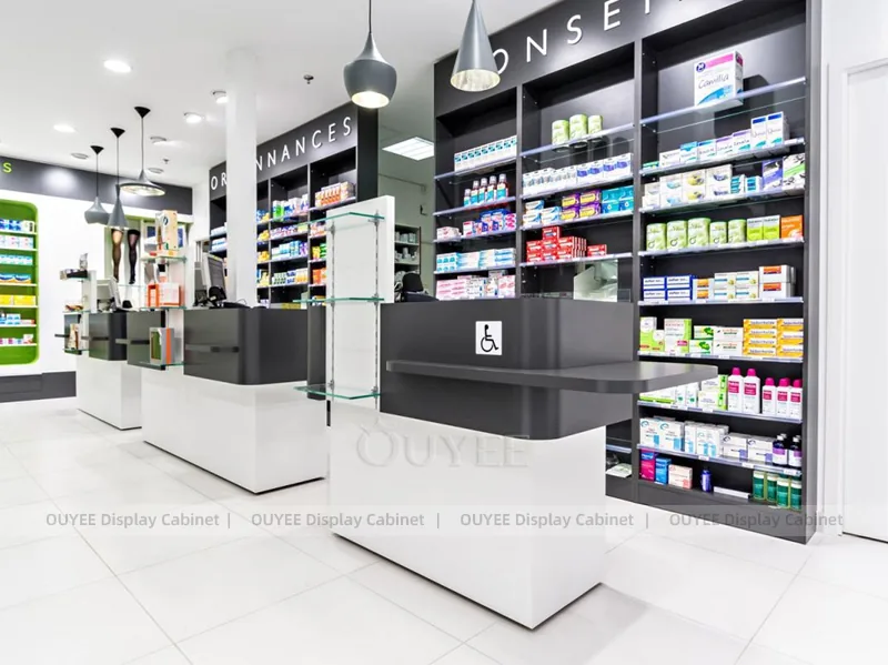 Black White Pharmacy Open Display Fixture - Image 4