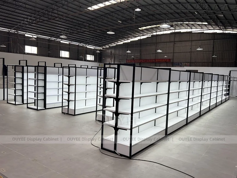 Black White Retail Gondola Wig Gondola Shelving Display - Image 2