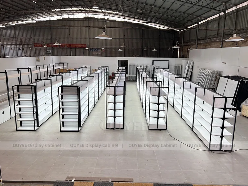 Black White Retail Gondola Wig Gondola Shelving Display - Image 5