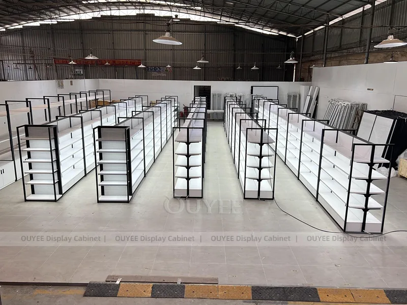 Black White Retail Gondola Wig Gondola Shelving Display - Image 6