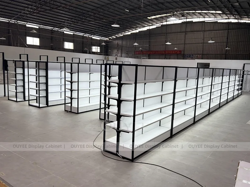 Black White Retail Gondola Wig Gondola Shelving Display - Image 7