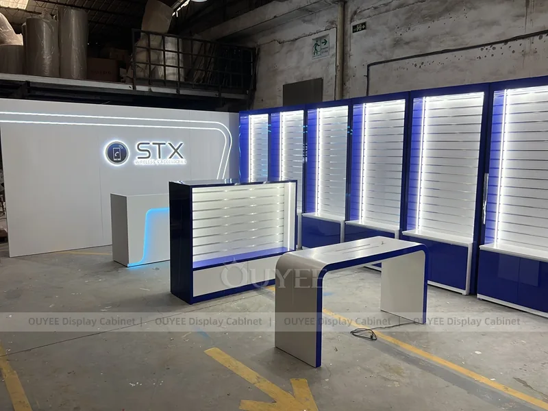 Blue And Gold LED Phone Display Fixture - Image 9