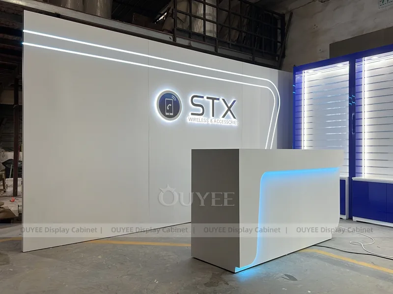 Blue And Gold LED Phone Display Fixture - Image 13