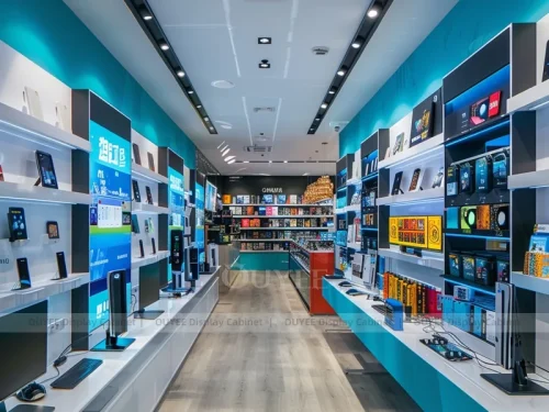 Blue And Teal Glass Phone Display Fixture