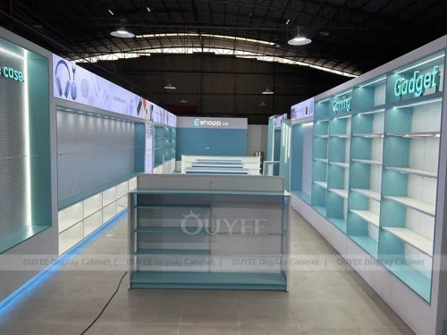 Blue And Teal Glass Phone Display Fixture