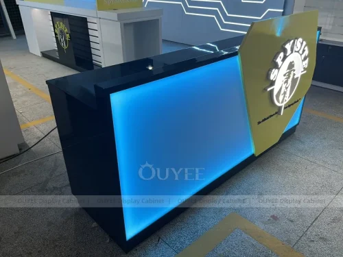 Blue And Yellow Glass Phone Display Fixture