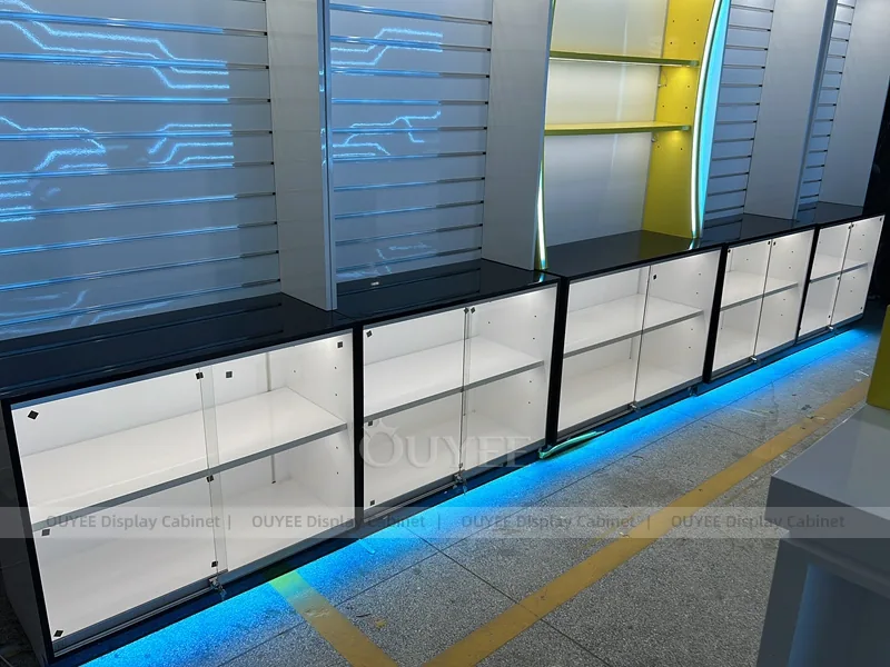 Blue And Yellow Glass Phone Display Fixture - Image 2
