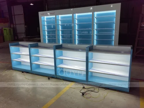 Blue Backlit Pharmacy Counter
