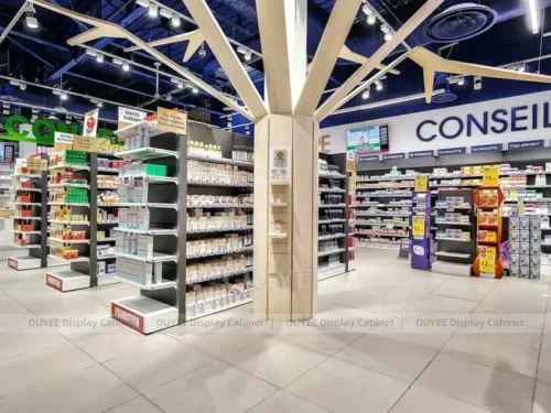 Blue Ceiling Pharmacy Shelving