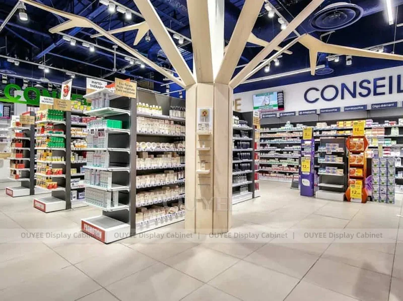 Blue Ceiling Pharmacy Shelving