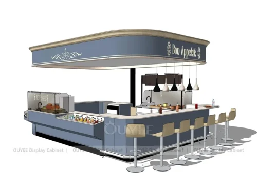 Blue Gray Drink Kiosk
