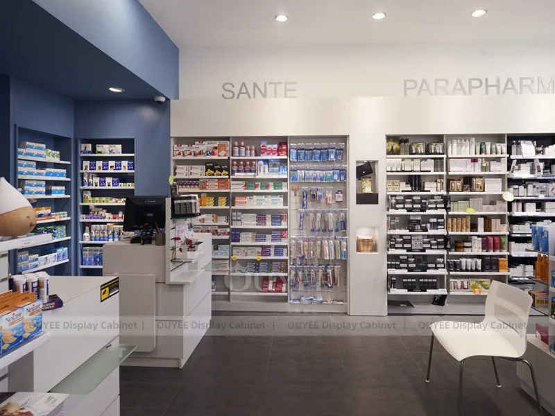 Blue Grey Pharmacy Central Gondola Shelving - Image 4
