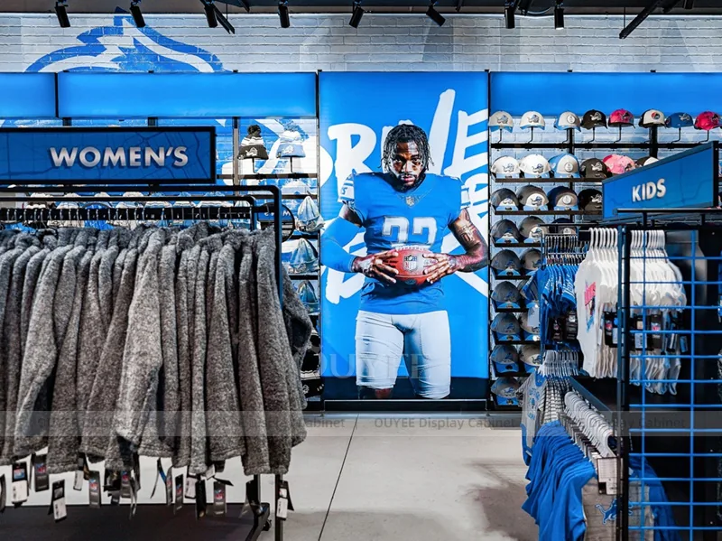 Blue Jersey Cap Wall Display Rack 03