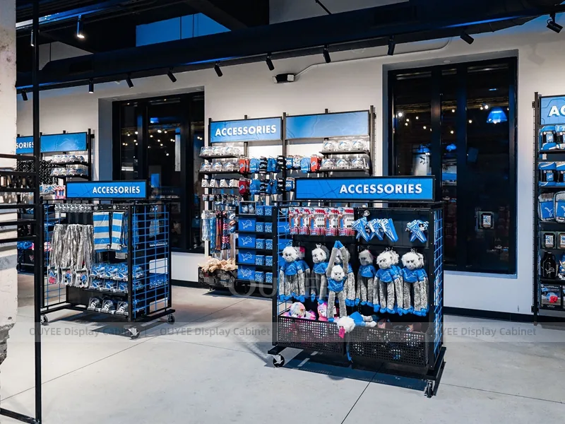Blue Jersey Cap Wall Display Rack 06