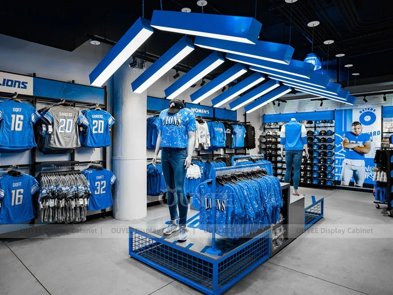 Blue Jersey Cap Wall Display Rack 07