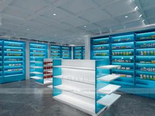 Blue Light Pharmacy Shelving