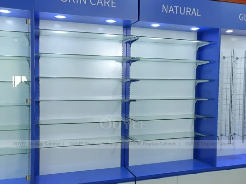 Blue Pharmacy Wall Shelving