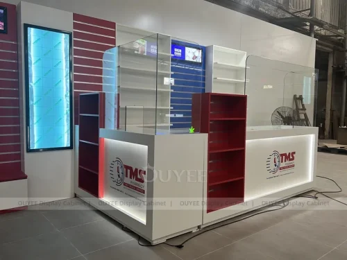 Blue Red Pharmacy Shelving