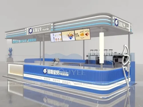 Blue White Milk Tea Kiosk