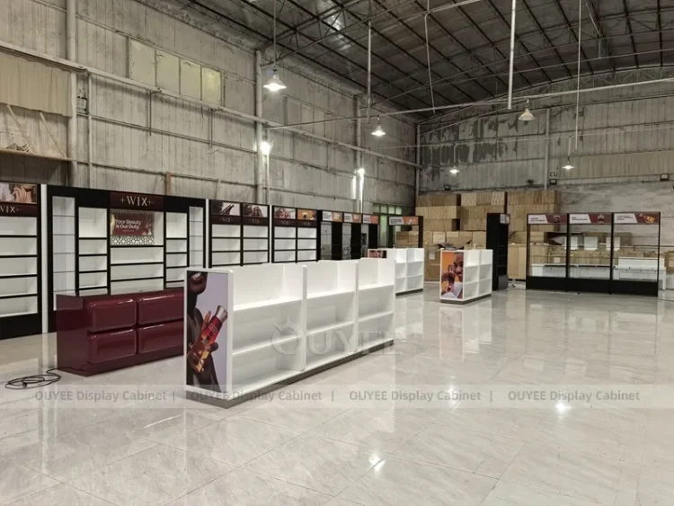 Burgundy Display Counters | Custom Cosmetic Display Manufacturer