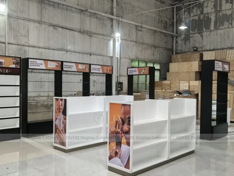 Burgundy Display Counters | Custom Cosmetic Display Manufacturer