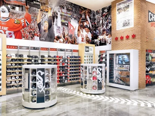 Cap Wall Sneaker Kiosk Display System 01