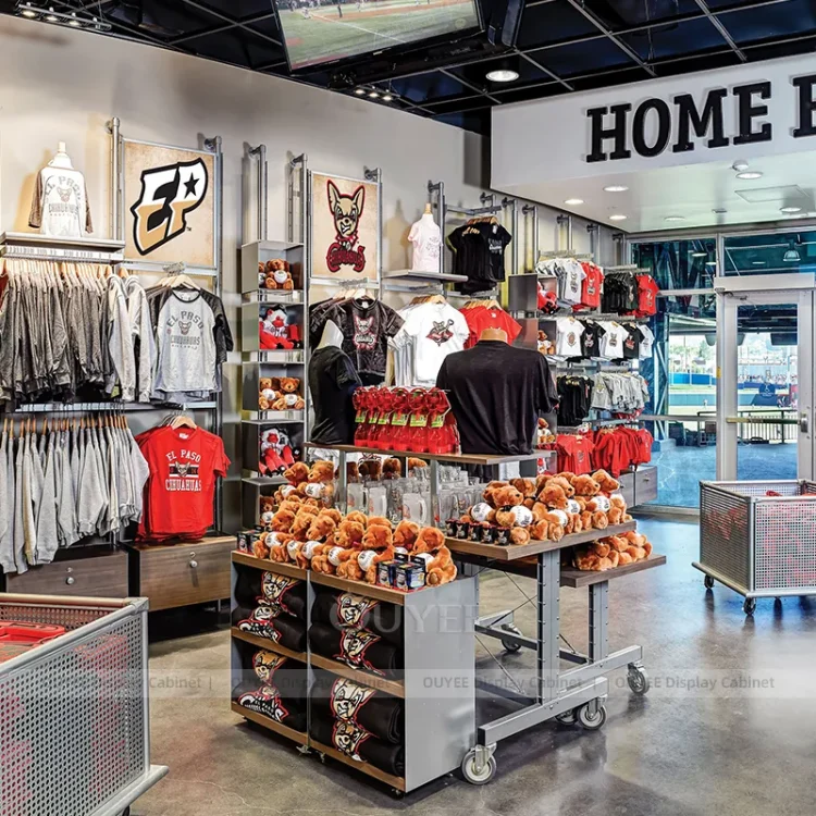 Collegate Store Display Collegiate Fan Shop Cash Wrap and Gift Tables | Custom Display Rack ...